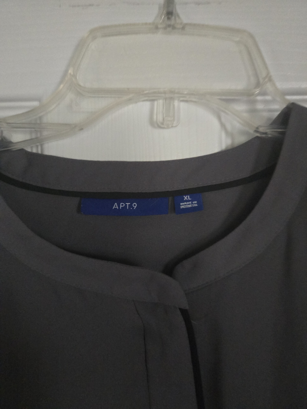 Apt. 9 Charcoal Gray Long-Sleeve Blouse - Picture 3 of 4